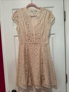 LC Lauren Conrad Pale Pink and Cream Dress